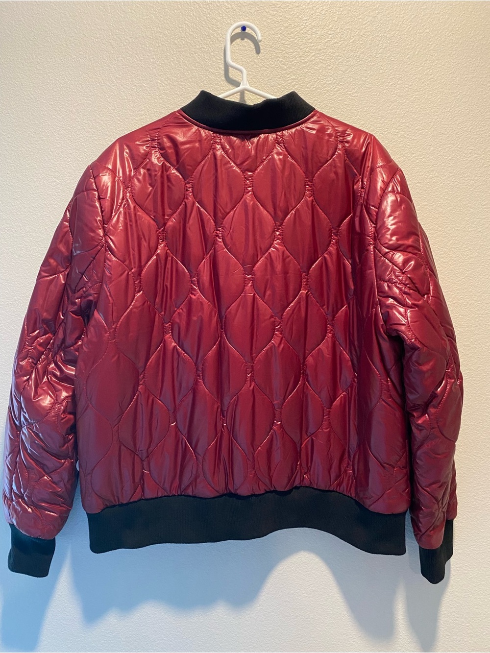 Love & Sports Maroon Quilted Bomber Jacket size XXL (20) NEW! - Picture 9 of 10